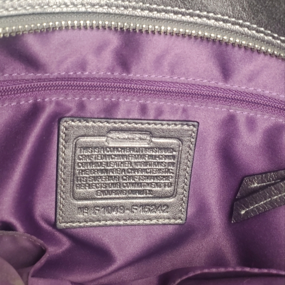 Coach Gun Metal Leather Purse - Picture 3 of 9